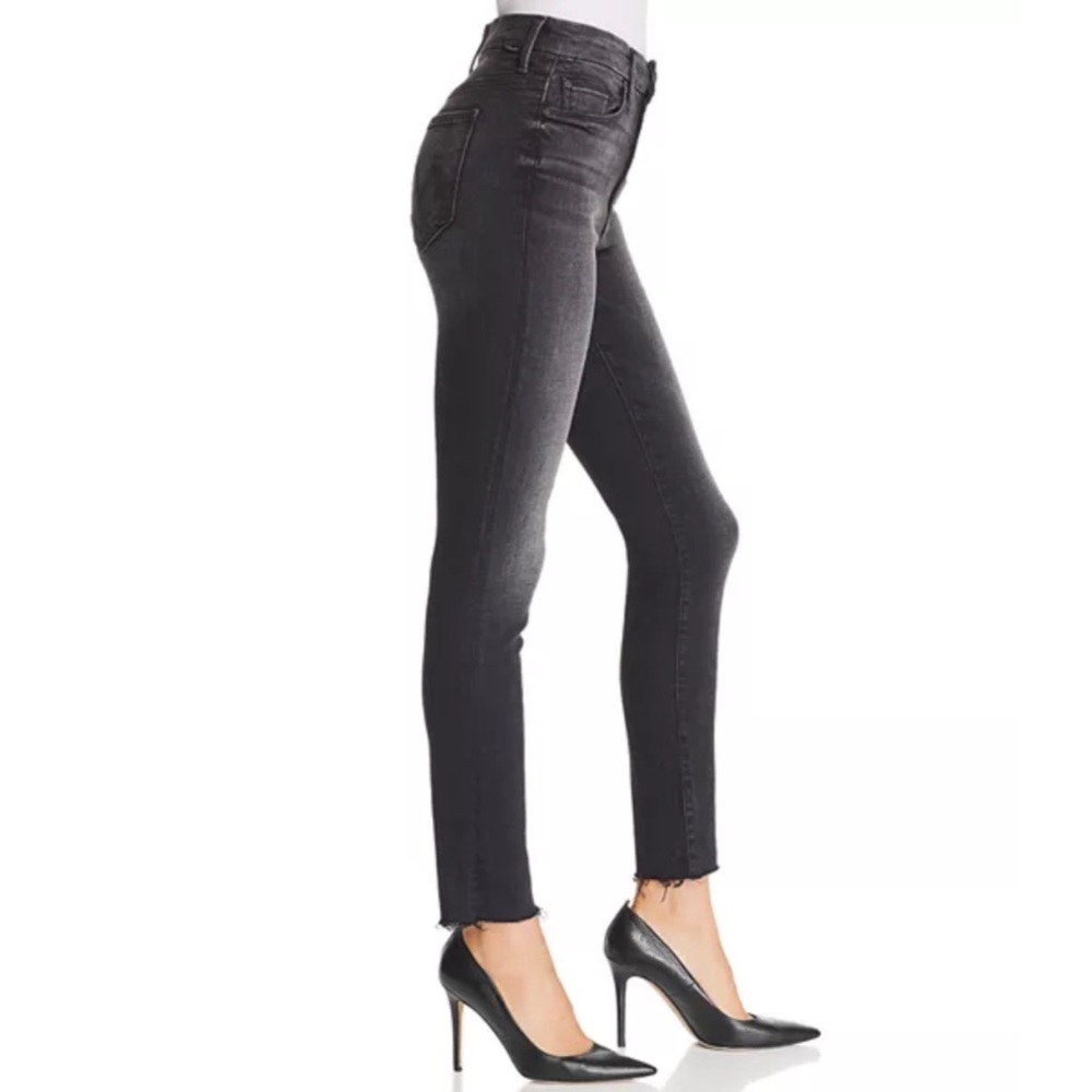 Mother Looker High-Rise Ankle Fray Skinny Jeans in Night Hawk - Picture 4 of 9